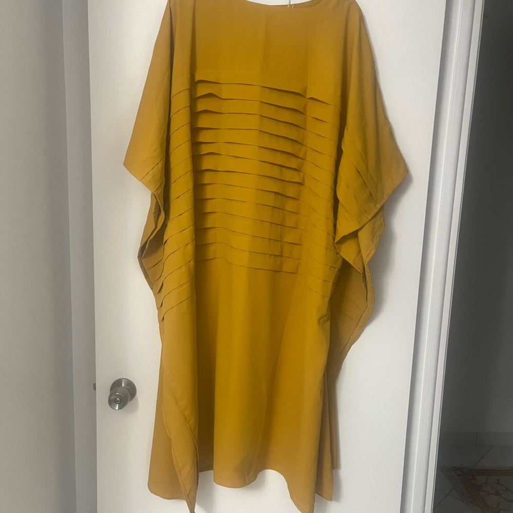 Elegant Mustard Pleated Dress brand-new with tag
